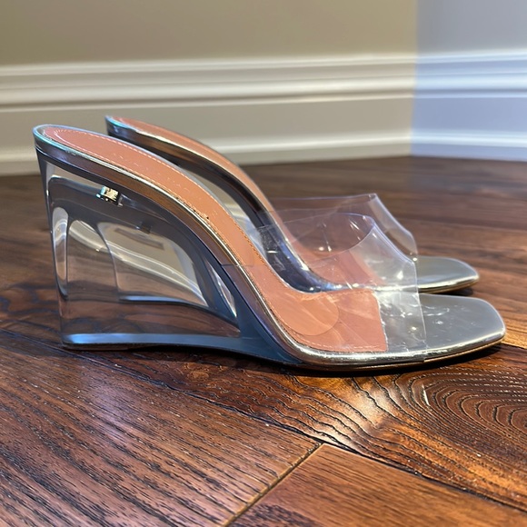 Amina Muaddi Lupita Glass Wedge - Picture 4 of 7